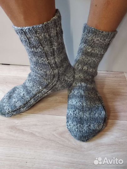 Шерстяные вязаные носки больших размеров