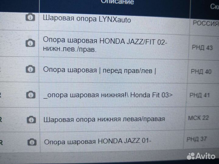 Шаровая опора honda FIT jazz