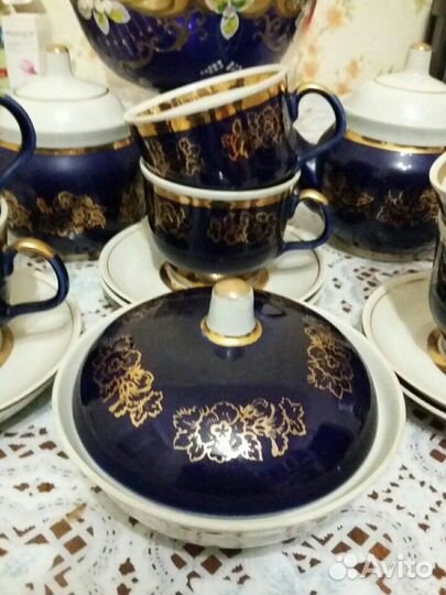 Сервиз чайный кобальт СССР