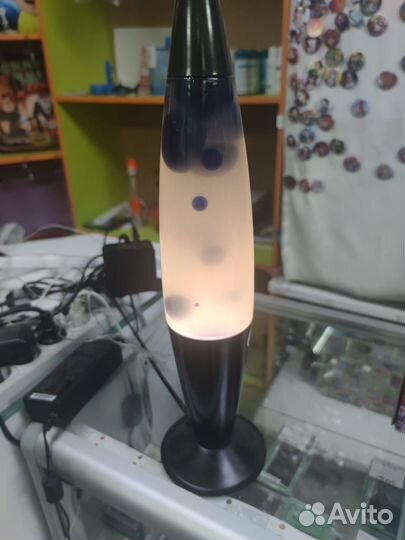 Лава лампа 41 см корп черный,лампа синий