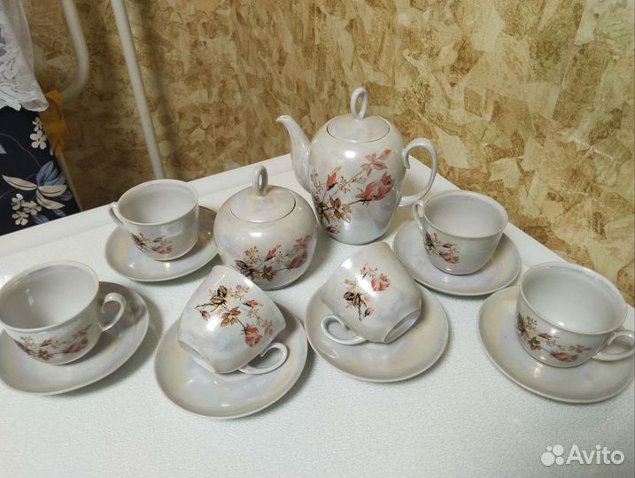 Чайный сервиз Полтавский фз СССР Роза