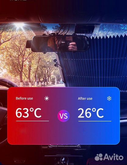 Солнцезащитная шторка на лобовое стекло новое