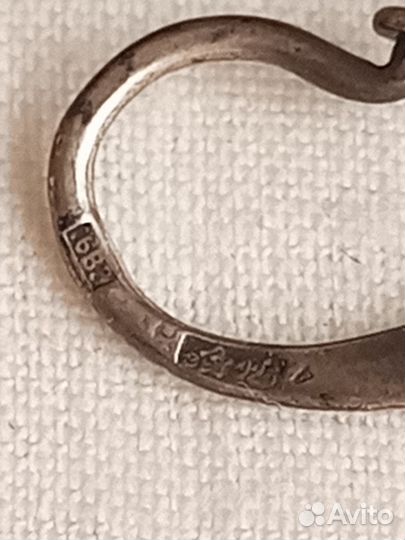 Серебрянные серьги СССР скань