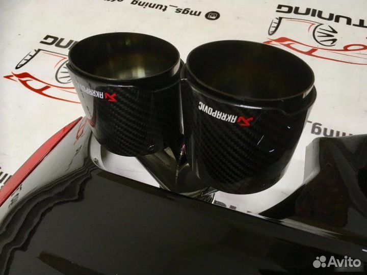 Диффузор BMW G30 M5 style + Akrapovic black