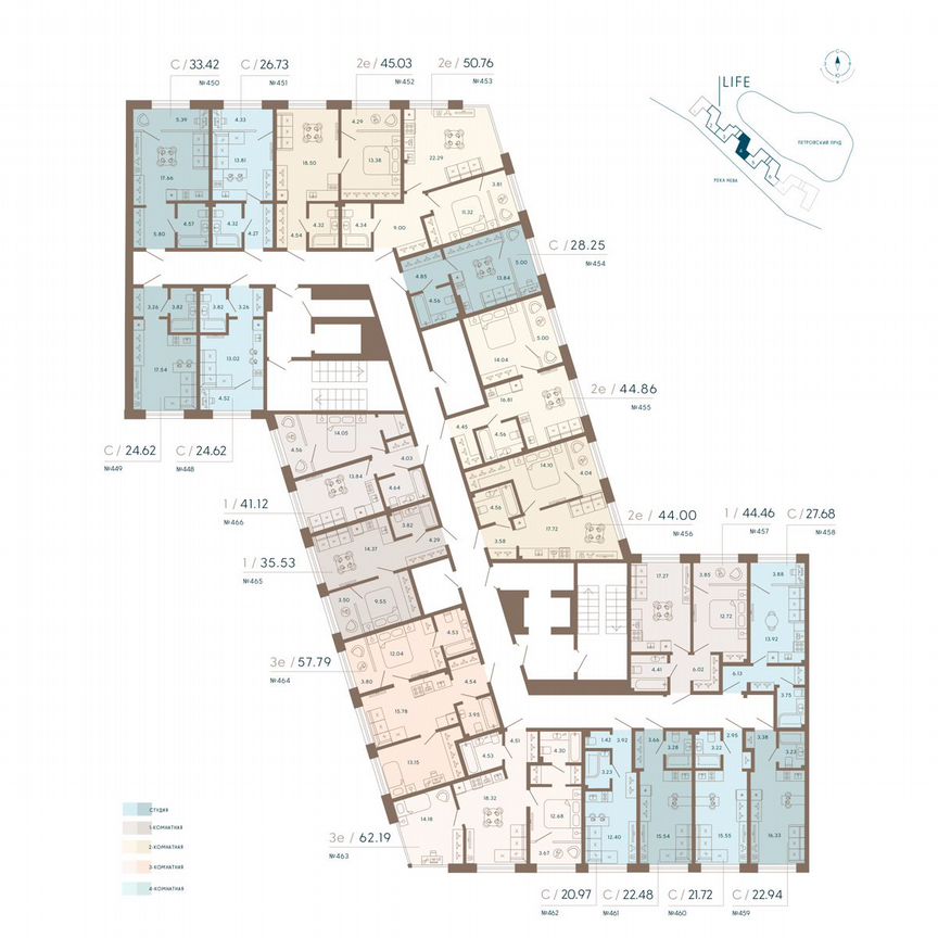 Апартаменты-студия, 28,9 м², 2/8 эт.