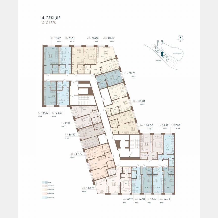 Апартаменты-студия, 28,9 м², 2/8 эт.