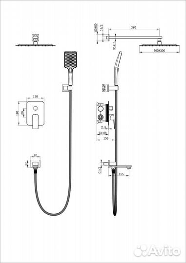 Wonzon & Woghand WW-88939011-BGM Душева