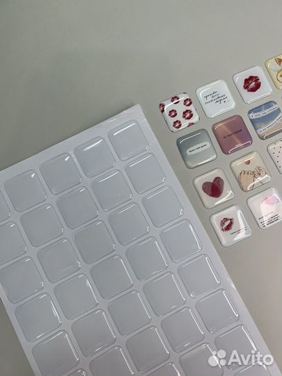 Наклейки эпоксидные прозрачные для 3D стикеров