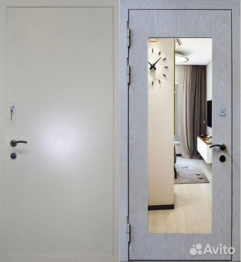 Вторая входная стальная дверь Броня Х5 с зеркалом