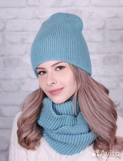 Комплект шапка и снуд женский новый