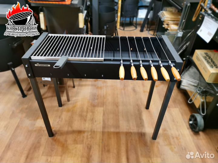 Мангал 3мм. с решёткой гриль и набором шампуров