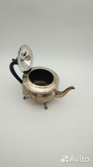 Антикварный чайник, серебрение Англия нач. XX в