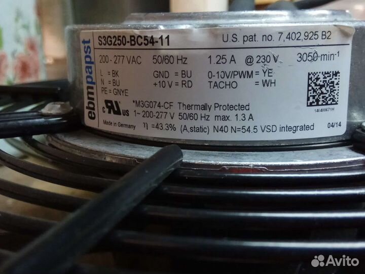 Вентилятор Ebmpapst S3G250-BC54-11