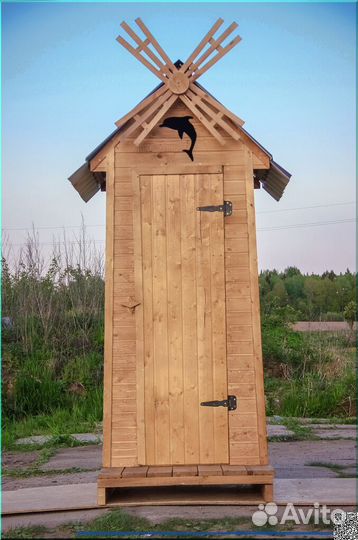 Дачный туалет деревянный KEY673