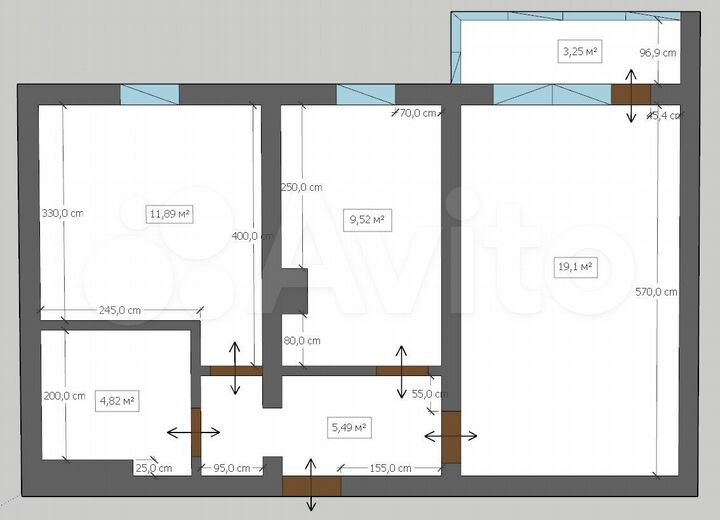2-к. квартира, 52,2 м², 1/10 эт.
