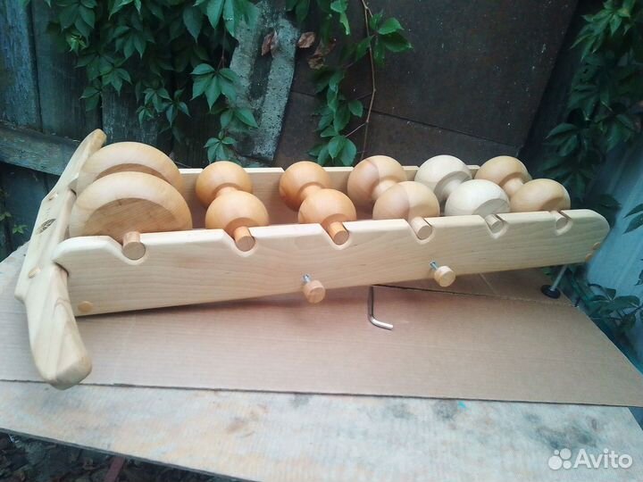 Массажёр деревянный Backwood 6 роликов