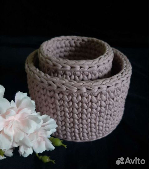 Вязаные корзинки