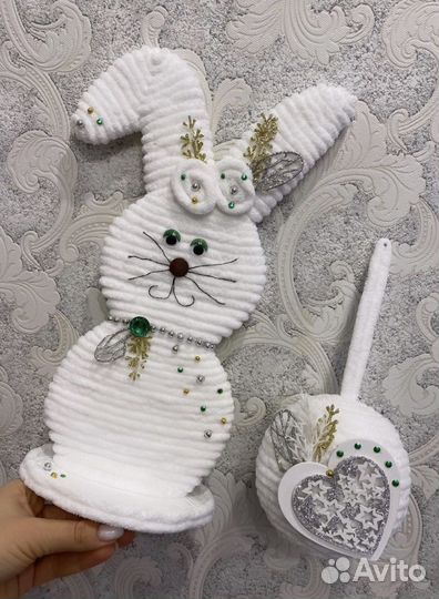 Новогодняя поделка в сад/школу.Заяц.Шар