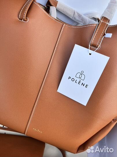 Сумка polene большая, рыжая