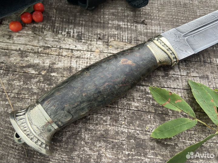 Нож «Пластун» подарочный дамаск карелка