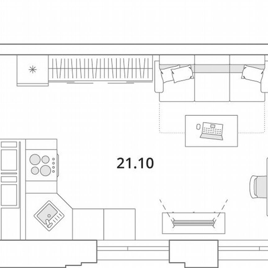 Квартира-студия, 29,6 м², 9/13 эт.