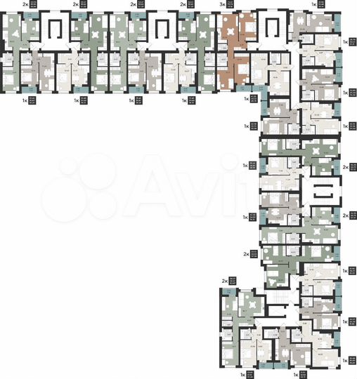 2-к. квартира, 57,2 м², 9/9 эт.