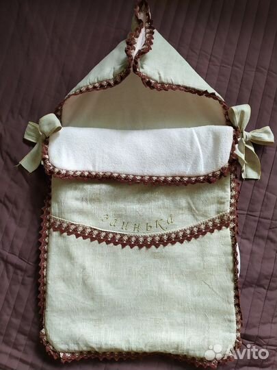 Конверт на выписку лето лен/шитьё