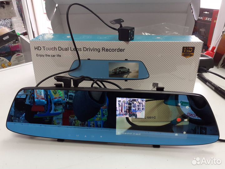 Видеорегистратор-зеркало 2 камеры 5 дюймов-сенсор