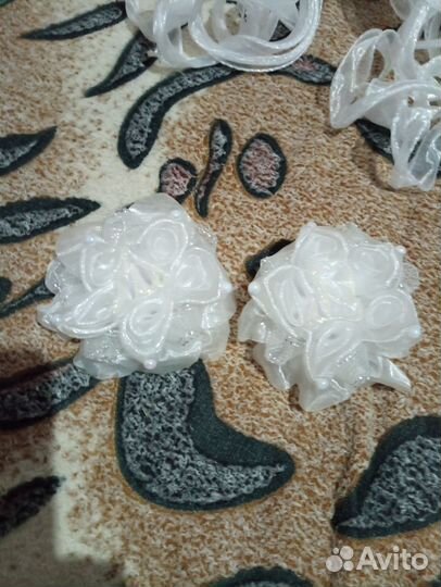 Банты для волос белые