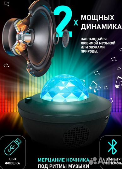 Ночник детский проектор звездное небо