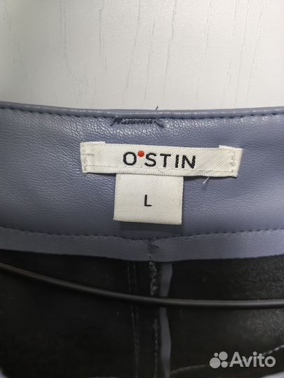 Теплые брюки, кожзам, красивого голубого цвета