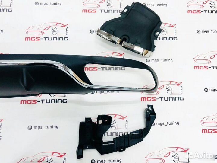 Диффузор с насадками E63 не AMG Пакет хром w213