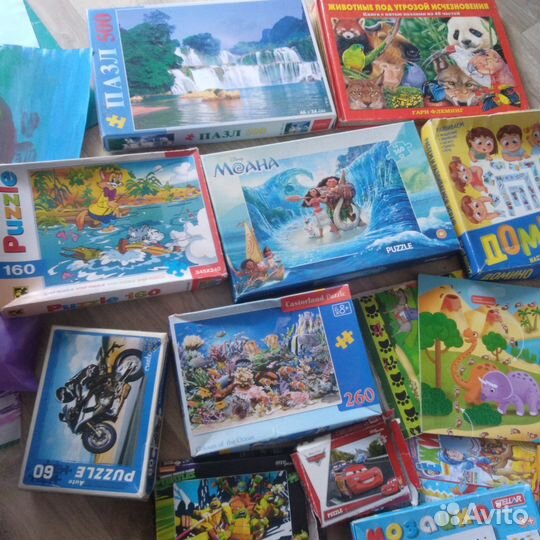 Пазлы детские, конструктор, домино, игры