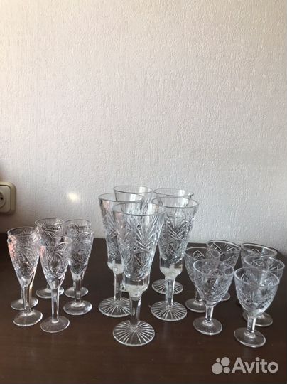 Хрустальные бокалы, фужеры, рюмки СССР
