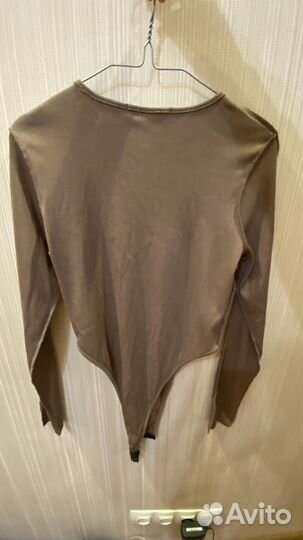 Боди коричневое на шнуровке