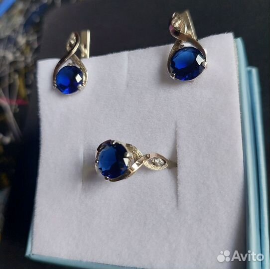 Комплект из серебра с позолотой