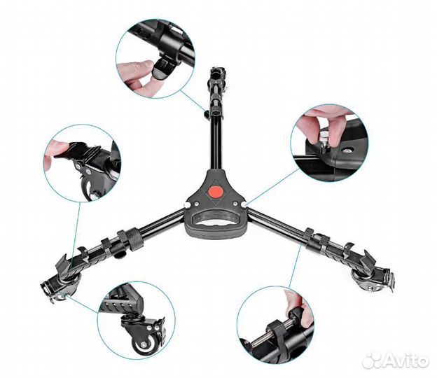 Тележка для штатива плавного перемещения Neewer
