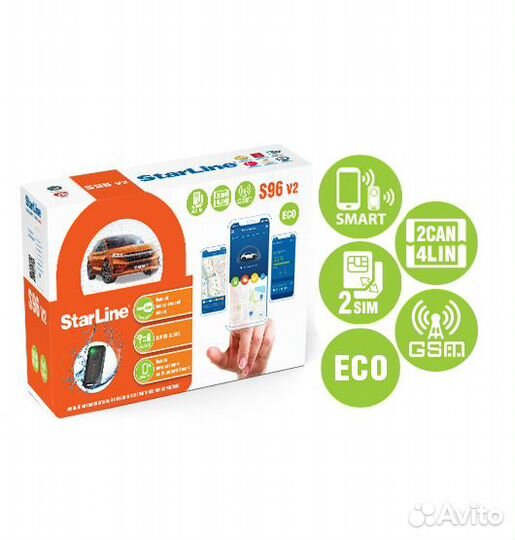Сигнализация StarLine S96 v2 BT ECO 2CAN+4LIN 2SIM