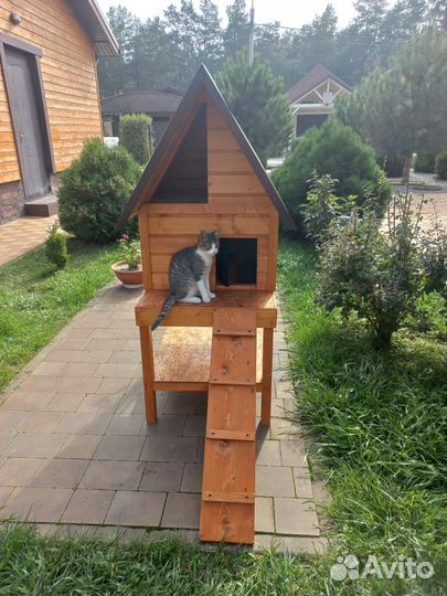 Будка, домик для кошки уличный утепленный