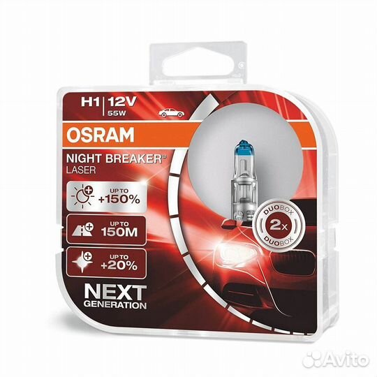 Лампа галогенная osram H1 Night Breaker Laser 12V