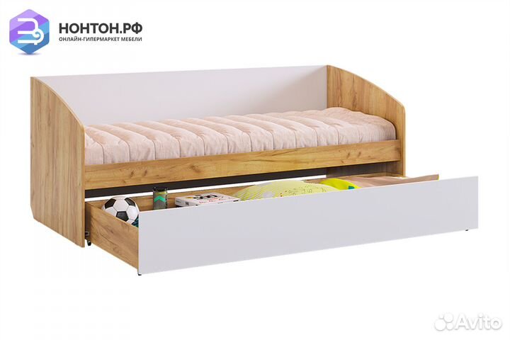 Детская кровать Форсаж дуб крафт золотой / белый