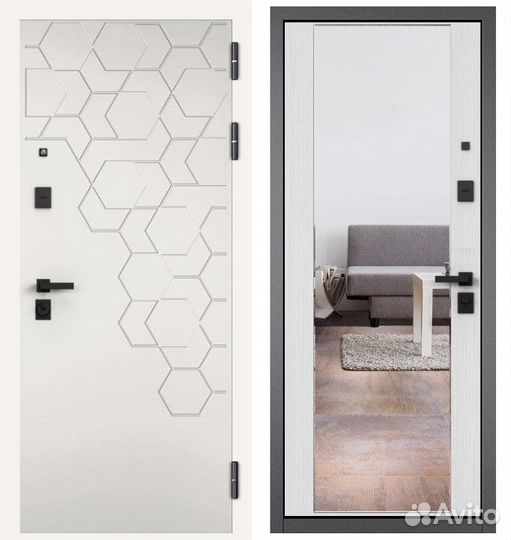 Металлические двери с зеркалом