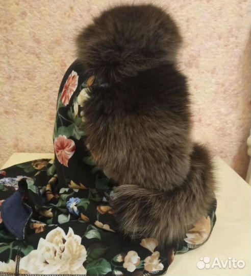 Зимний платок с мехом