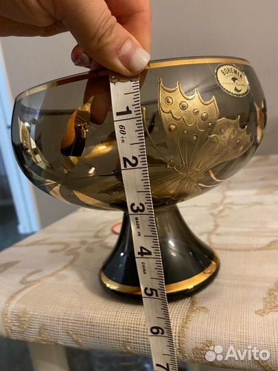 Ваза для фруктов Чехия богема