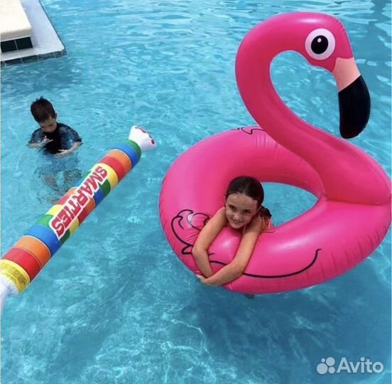 Надувной круг для плавания Розовый фламинго