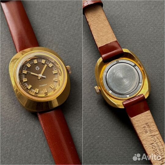 Луч Золотистый корпус - женские наручные часы СССР