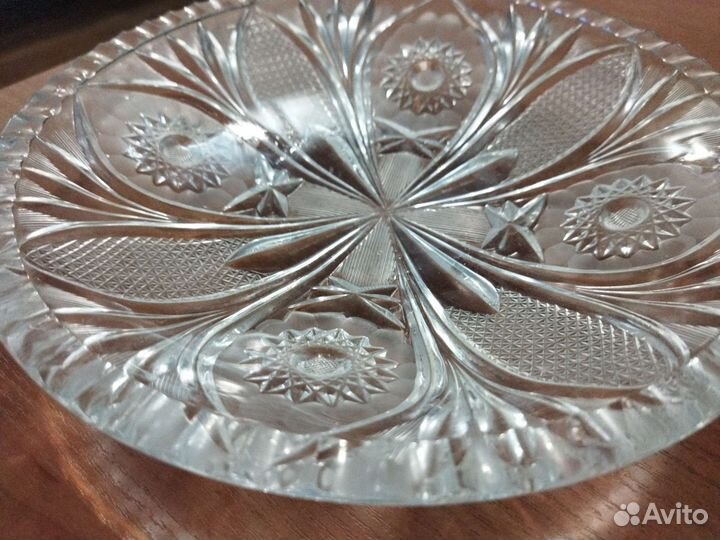 Блюдо хрустальное,богемия