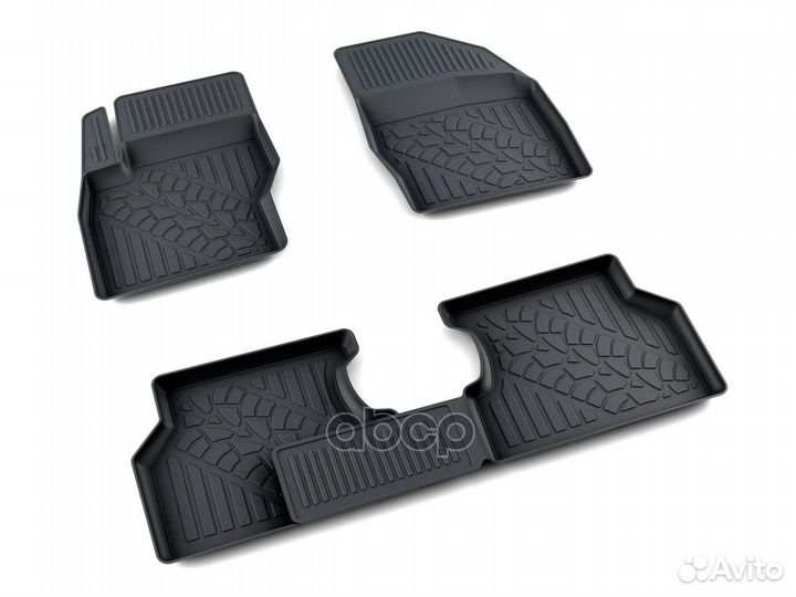 Коврики в салон ваз 2190 резина черный комплект