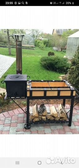 Мангал с шамотом