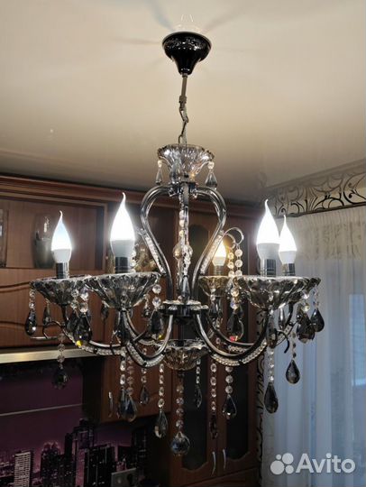 Люстра потолочная хрустальная бу